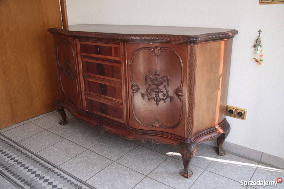Antyczny bufet chippendale z 1920 roku mahoń dolnośląskie Wrocław sprzedam