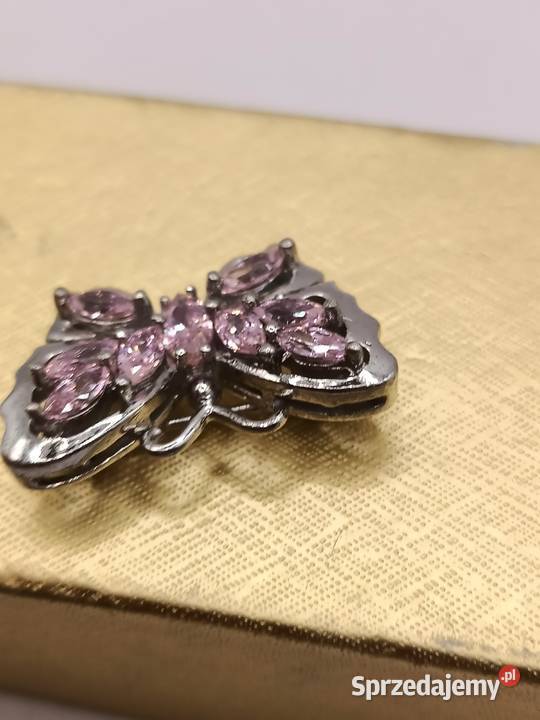 BIŻUTERIA BROSZKA PIĘKNA MAŁY MOTYL RÓŻOWE Ozdoby Zamość