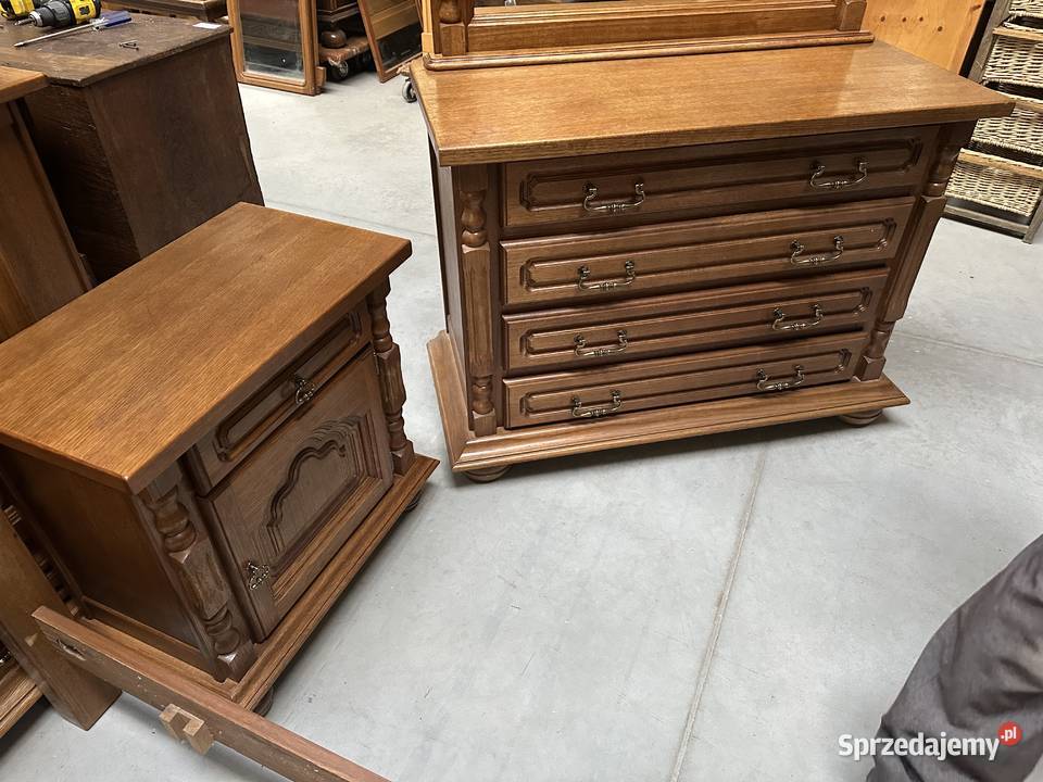 Dębowa sypialnia łóżko 180 szafki komoda szafa Meble do salonu Sławoszewek