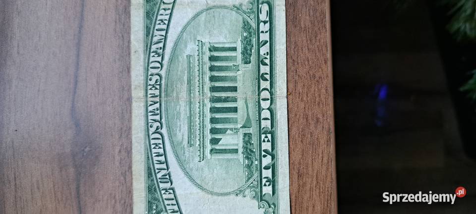 banknot pięć dolarów 1934 roku żółta pieczątka mazowieckie Warszawa