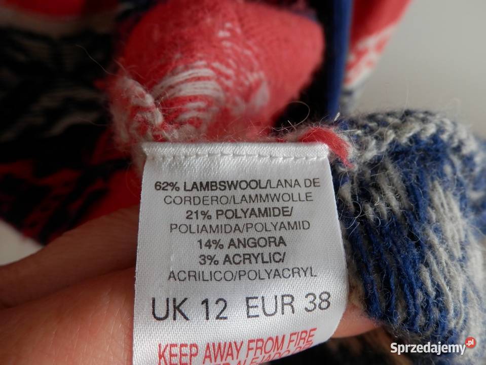 Sweter Blezer Wełna Jagnięca Angora Długi Łomża