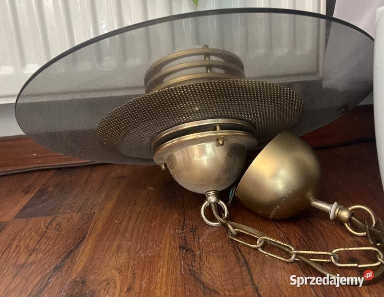 Szwedzka retro lampa sufitowa wisząca Belid Kraków