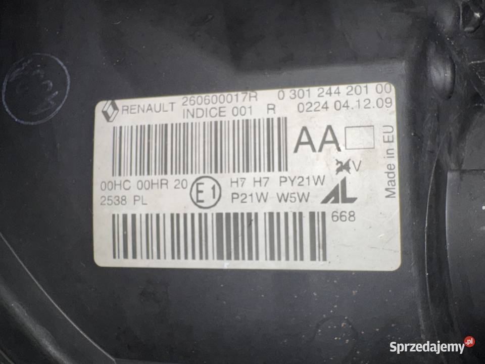 Lampy przednie Renault Megane Coupe 2010r Stary Sącz sprzedam