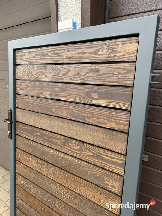 Brama wjazdowa nowoczesna klasyk drewno metal Szczecin