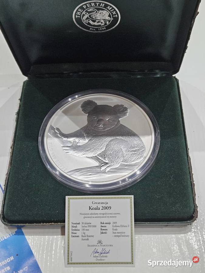Srebrna Moneta AUSTRALIJSKI KOALA 1000g 1 2009r Warszawa