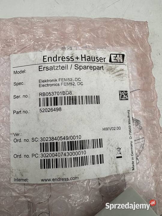 Endress Hauser Electronics FEM52 DC 52026498 Warszawa sprzedam