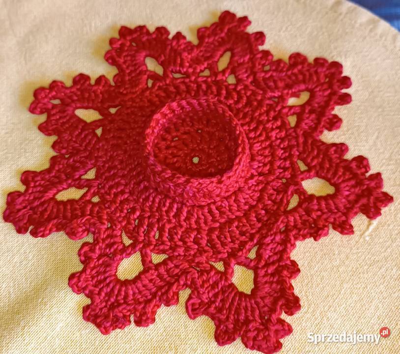 Świecznik ręcznie wykonany na szydełku Warszawa