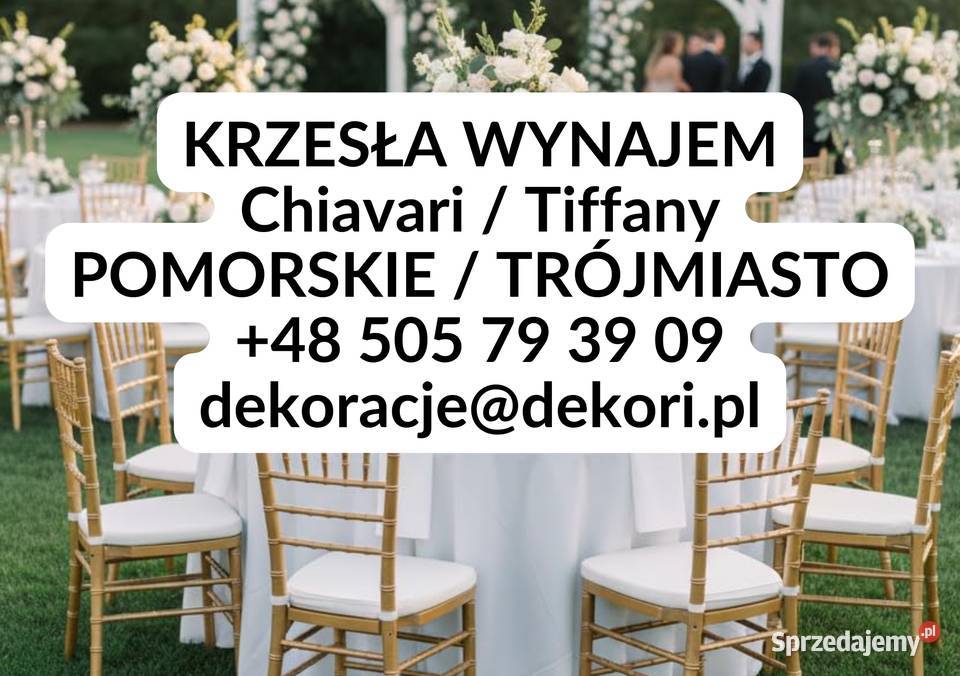 Krzesła Chiavari Złote Gdynia Gdańsk Sopot pomorskie sprzedam