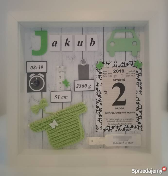 Metryczka Prezent na urodziny narodziny chrzest Zgierz