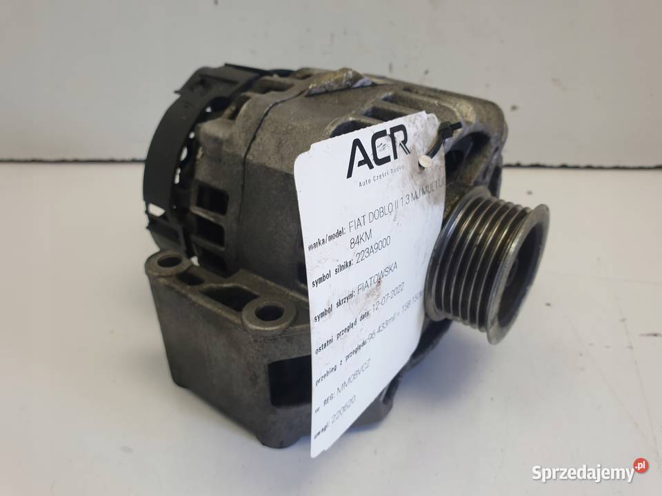 ALTERNATOR Fiat Doblo II 13 M JET 51805803 70A Chełm sprzedam