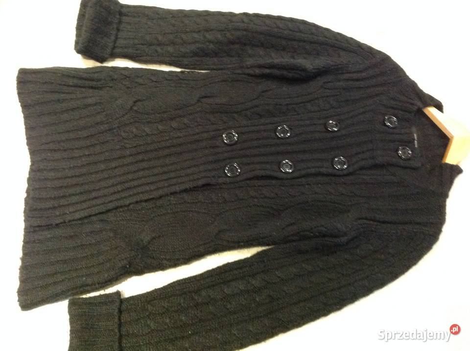 Sweter Dłuższy Damski VERO MODA S Wełna 10 czarny lubuskie