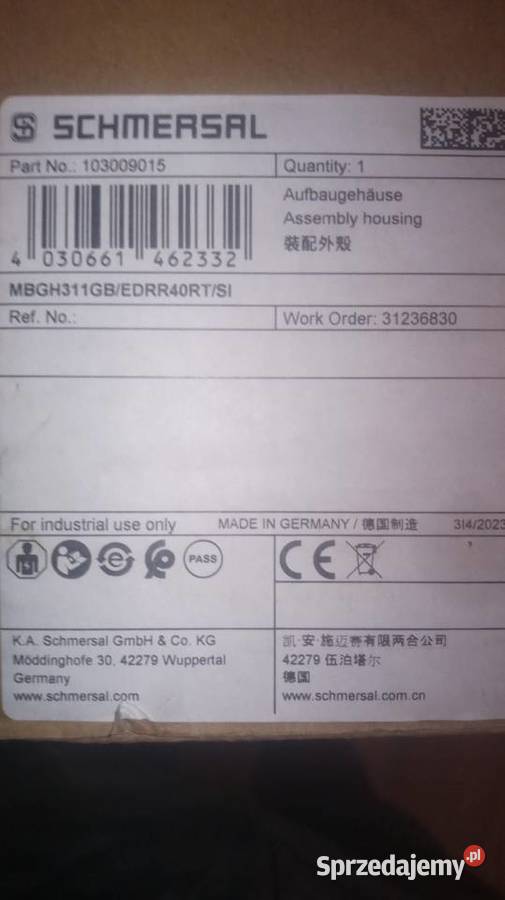 Wyłącznik bezpieczeństwa SCHMERSAL Szembruk