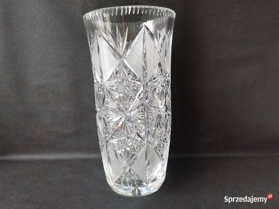 Stary duży wazon kryształowy kryształ design PRL