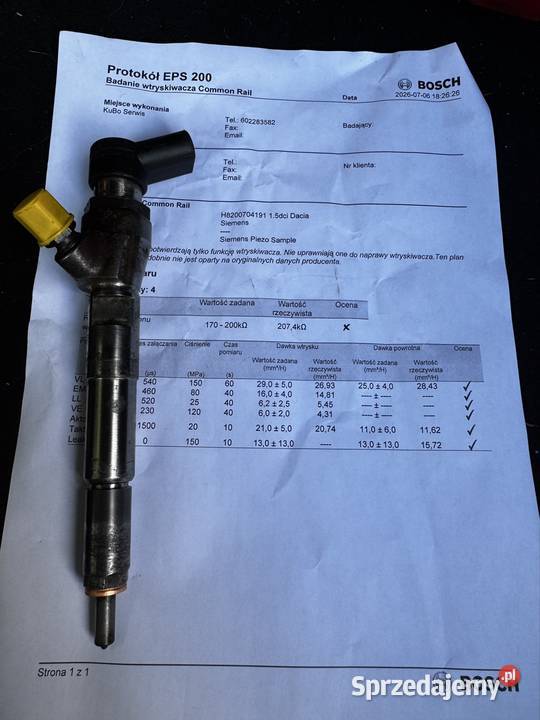 Wtryskiwacz megane 3 15 dci Wtryskiwacze łódzkie
