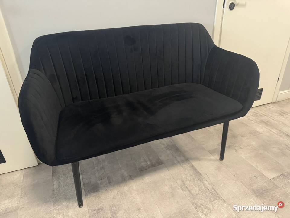 Beliani Sofa Kanapa 2Osobowa Welurowa Czarna Meble Warszawa