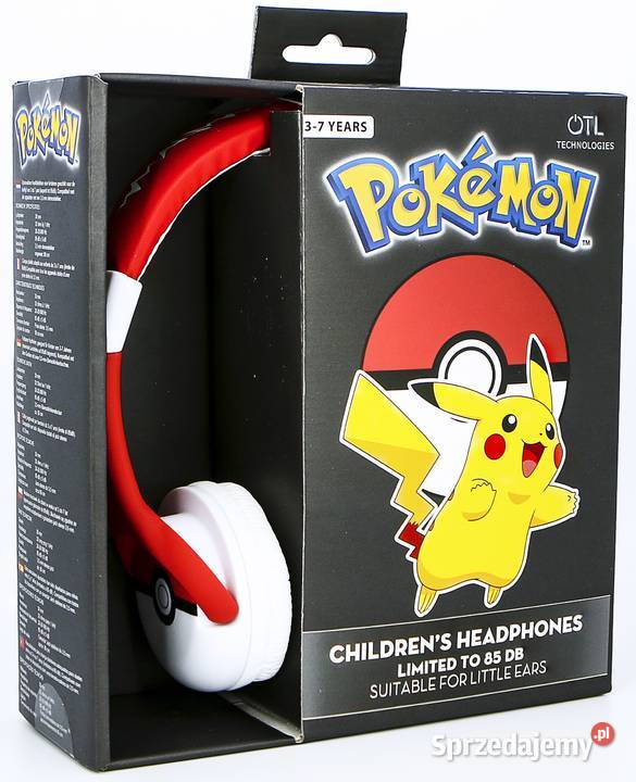 Pokemon Pokeball Słuchawki Przewodowe Nauszne Mogilany