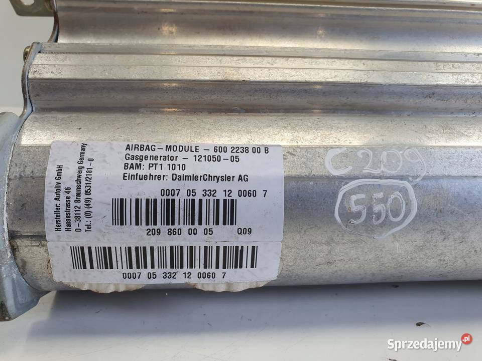 Mercedes CLK C209 W209 PODUSZKA POWIETRZNA lubelskie Rudka