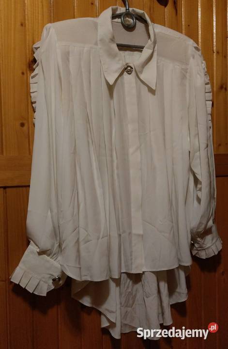 Biała bluzka koszula falbany plisy ukryte guziki Bluzki i koszule Warszawa