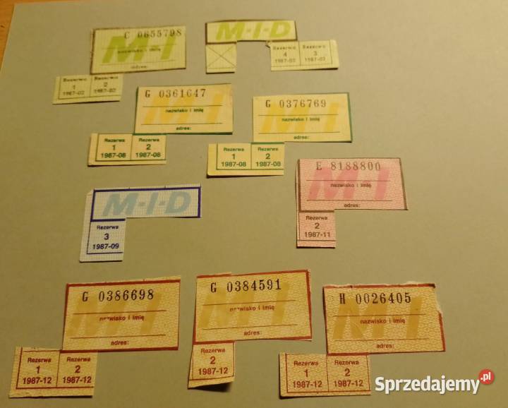 KARTKI żywnościowe PRL zaopatrzenia MI z