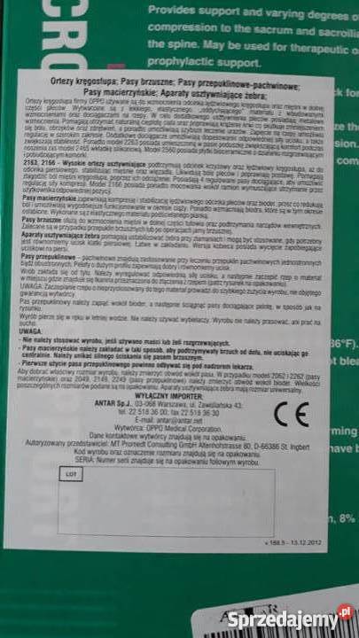 Orteza kręgosłupa lędźwiowo krzyżowego Oppo 2068