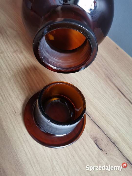 Stara apteczna butla słój szkło miodowe 2 litry Katowice