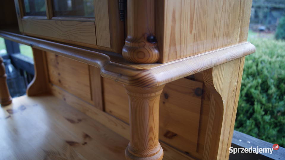 Kredens sosnowy oszklony SKANDYNAWSKI Duży Dobroszyce