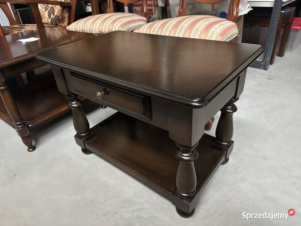 Dębowa ciężka prostokątna ława z szufladką sprzedam