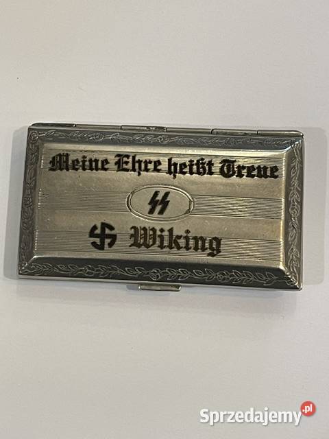 Niemiecki pojemnik na tytoń metal platerowany
