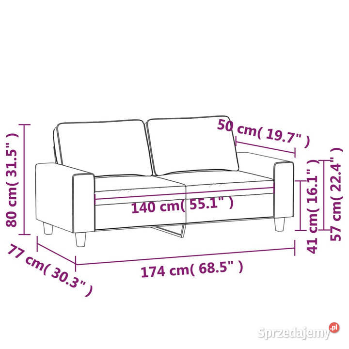Sofa 2osobowa jasnoszara 140 tapicerowana mazowieckie Warszawa