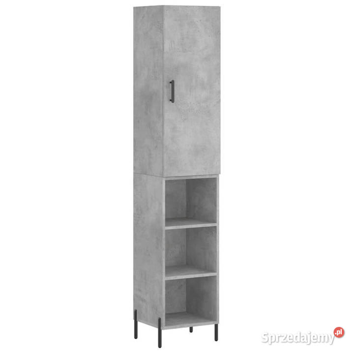 Wysoka szafka szarość betonu 345x34x180 Warszawa