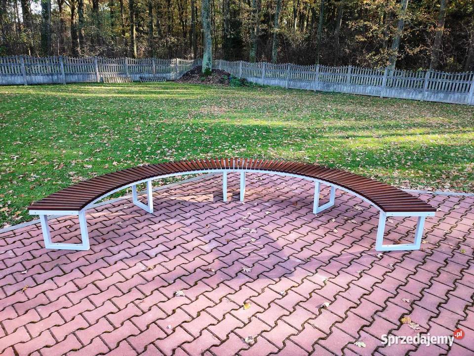 Ławka półokrągła ŁUK III bez oparcia miejska metal Warszawa