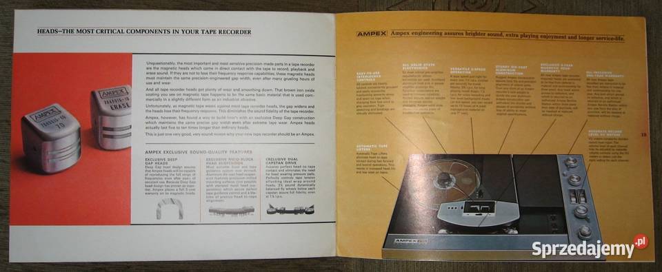 AMPEX magnetofony szpulowe katalog z 1967 roku Kępice