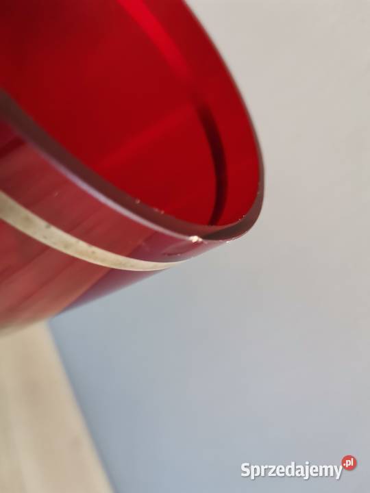 Stary czerwony wazon okolicznościowy PRL Katowice