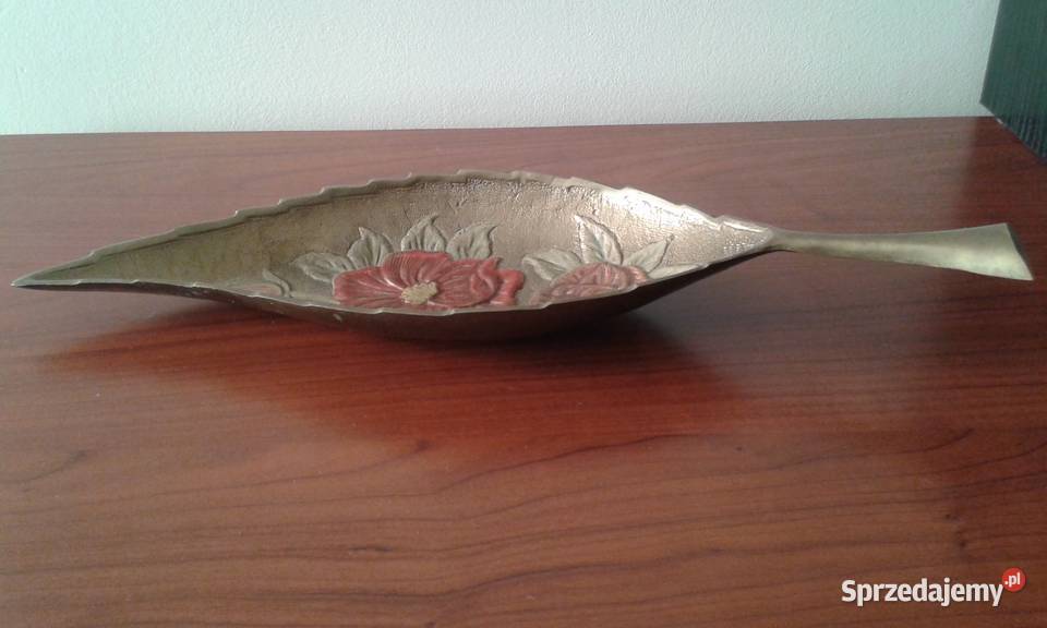 Patera z mosiądzu liść 36 Antyki, Sztuka, Kolekcje