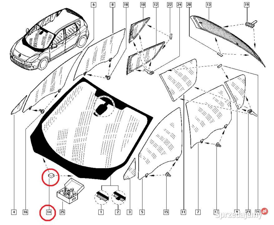 Stoper dystans guma blokada szyby Renault Dacia mazowieckie Warszawa