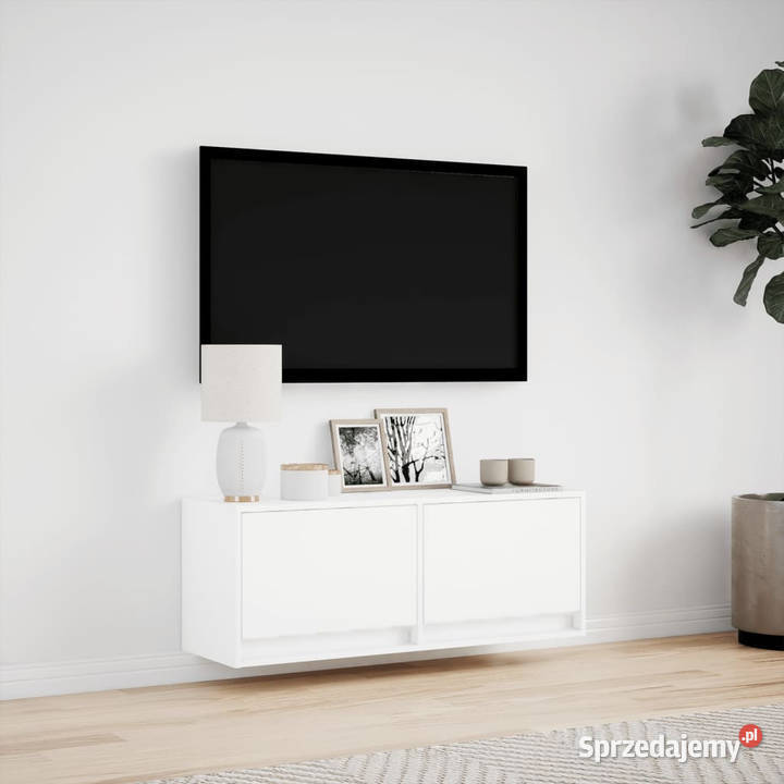 Ścienna szafka TV z LED biała 100x31x35 WM852362 sprzedam