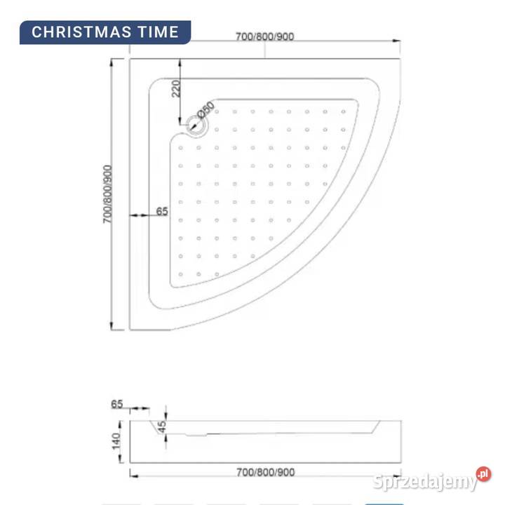 Brodzik 70x70 półokragly Płock