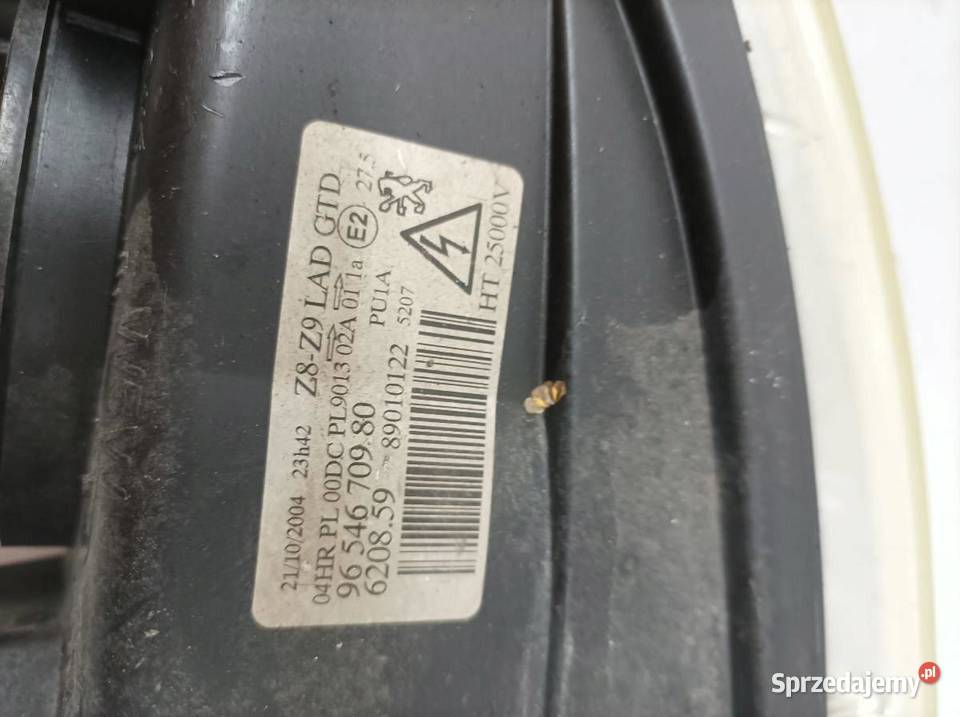 LAMPA PRZÓD LEWA 9654670980 Peugeot 607 I