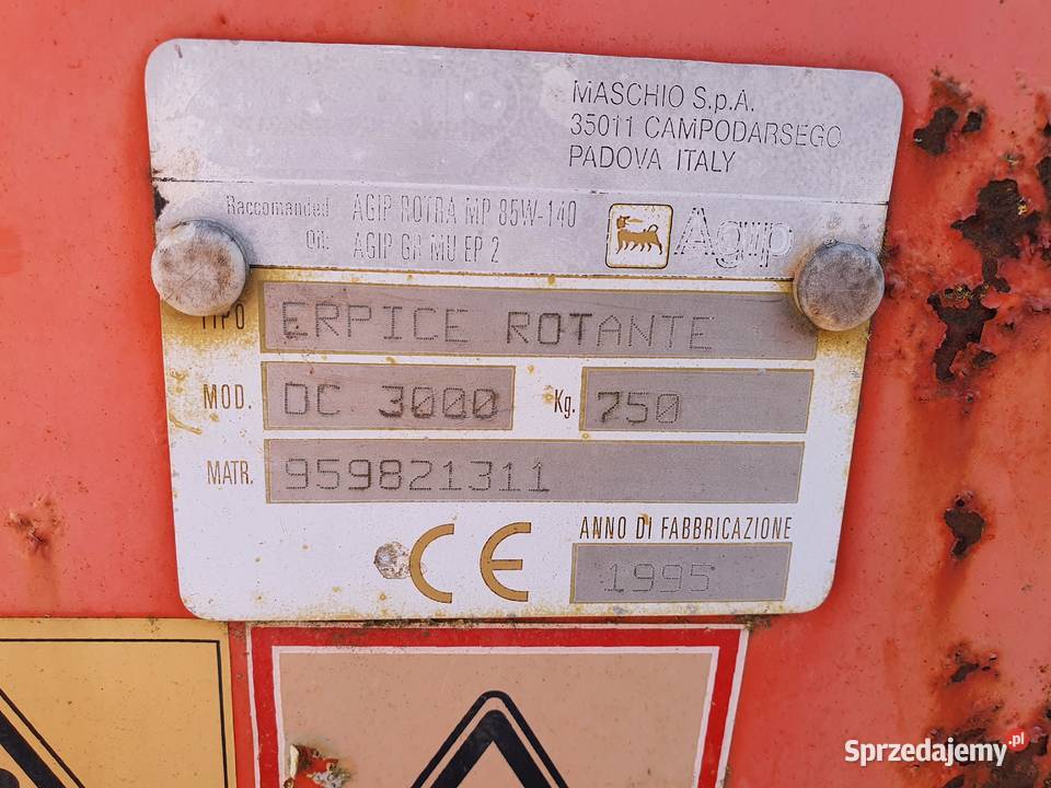 Brona Maschio DC3000 na części brona wirnikowa Krasnystaw