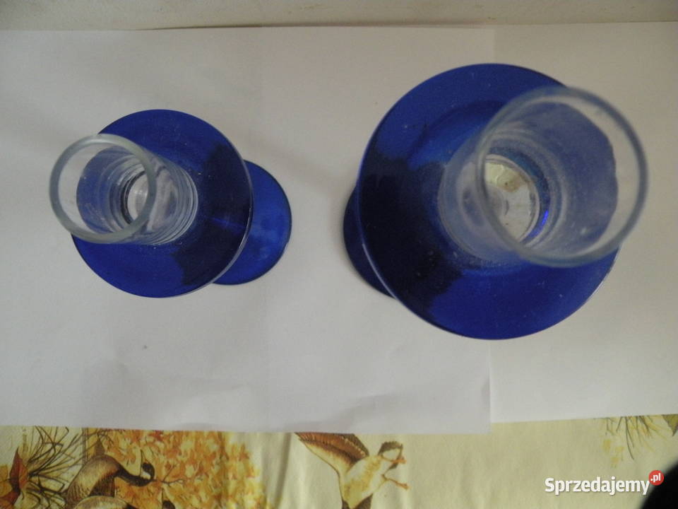 Świeczniki szkło z PRLu sprzedam