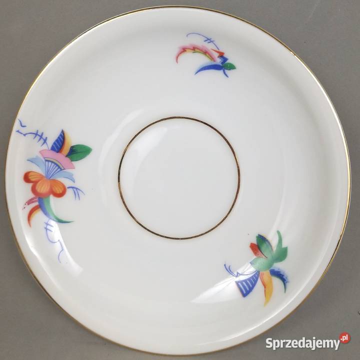 Zestaw śniadaniowy Trio Art Deco Furstenberg Porcelana i szkło Bronisze