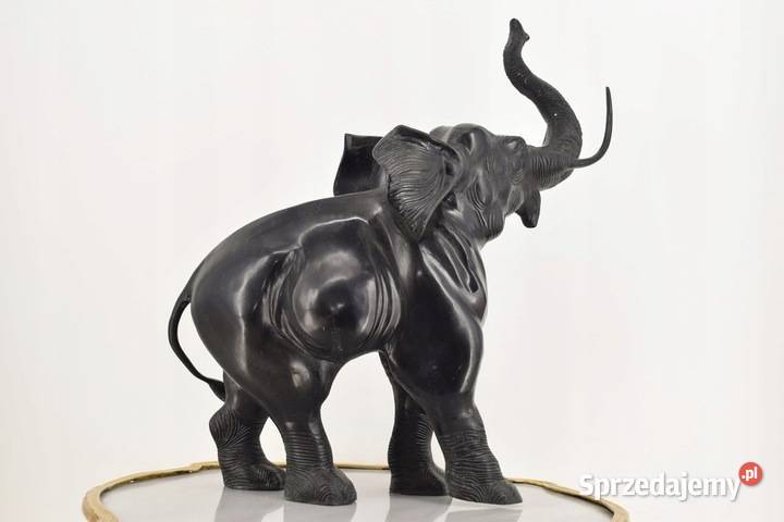 Stojący Czarny Słoń Słonik Na Szczęście Figura Kraków