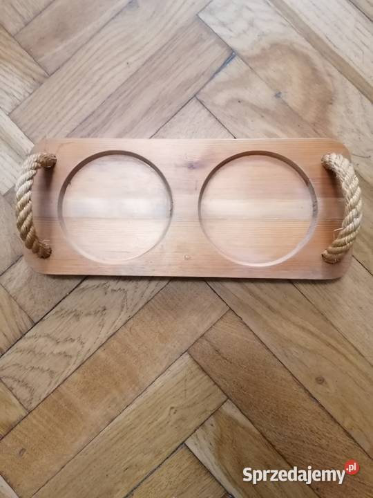 Drewniana podstawa ze sznurkami odcienie brązowego sprzedam