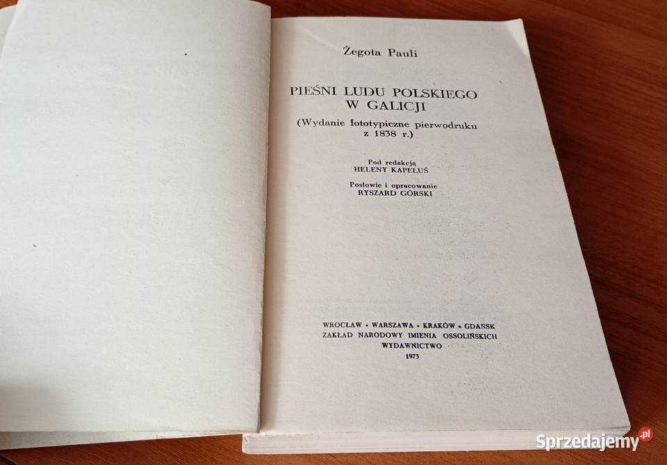 Pieśni ludu polskiego w Galicji Żegota Pauli Gdańsk sprzedam