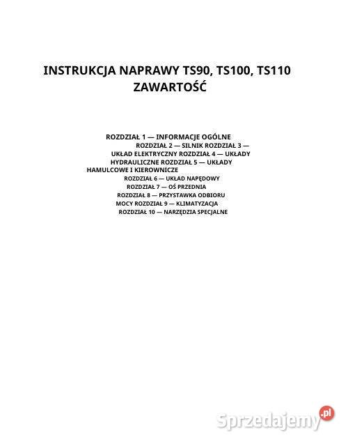 Holland TS90 TS100 TS110 instrukcja naprawy