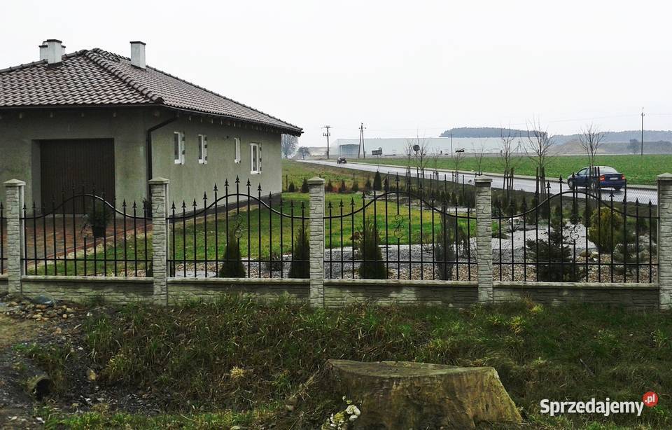 Ogrodzenie frontowe podmurówka kamień z daszkiem Miękowo sprzedam