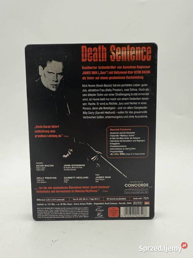 Kevin Bacon Death Sentence DVD Filmy dolnośląskie Wrocław sprzedam
