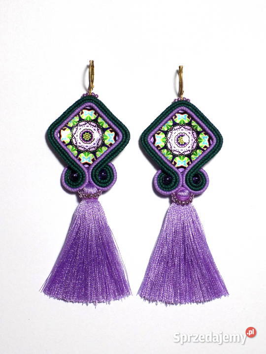 MAŁE KWADRATY Z CHWOSTEM fioletowozielone SUTASZ Warszawa