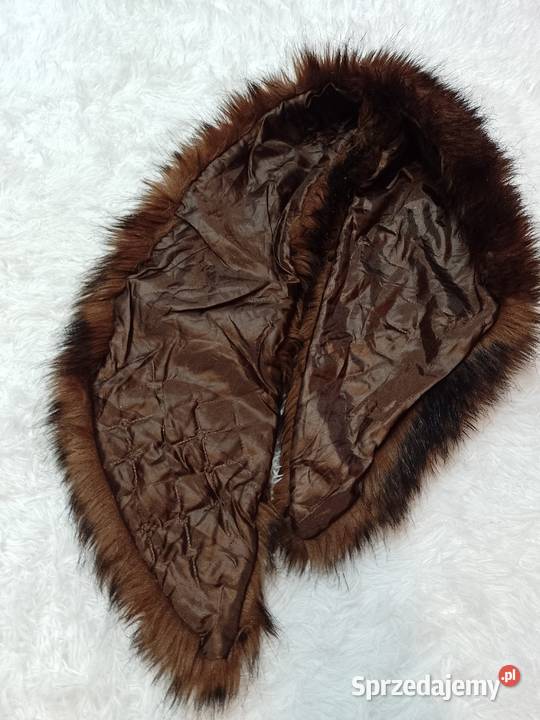 Brązowy duży futrzany płaszcz z Londynu futrzana
