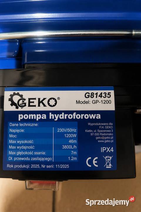 Pompa do napełniania czyszczenia podłogówki Pompy Piekary Śląskie